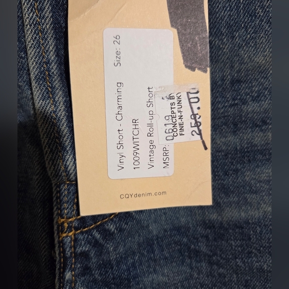 CQY For Anthropology Vintage Roll Up Jean Shorts Wms Sz 26 NWT Charming - Picture 2 of 11